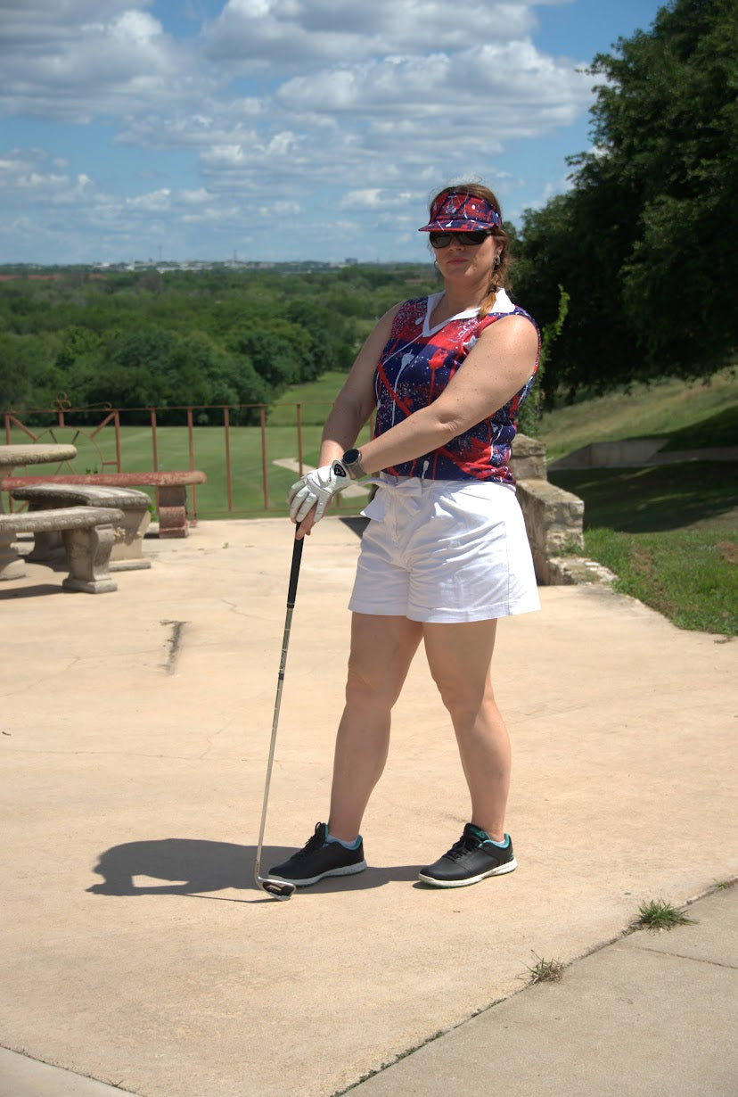 Women’s Abstract Polo - Stars and Stripes