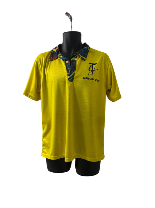 Abstract Golf Polo - Yellow