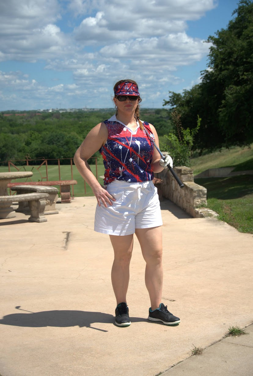 Women’s Abstract Polo - Stars and Stripes