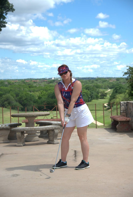 Women’s Abstract Polo - Stars and Stripes