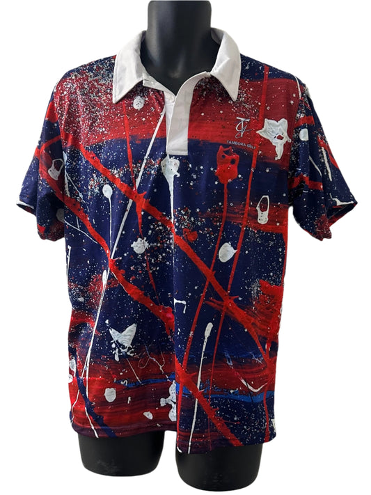Abstract Golf Polo - Stars and Stripes