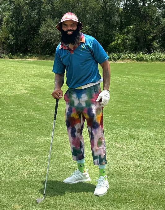 Abstract Golf Pants - Watercolor Wildflower